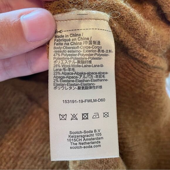 SCOTCH & SODA- Wool Blend Oversized Front Knot Sweater Rust Size XS - Picture 4 of 9